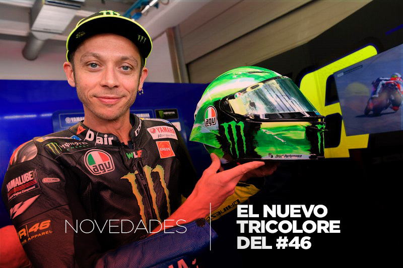 El nuevo casco tricolore del #46